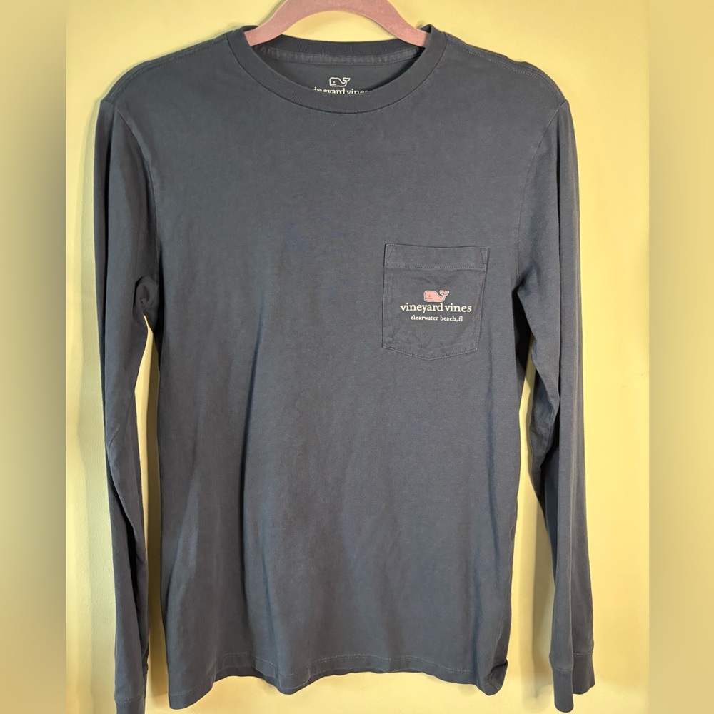 Vineyard‎ Vines Clearwater Beach, Fl Logo long Sleeve Shirt size XS Flag Whale